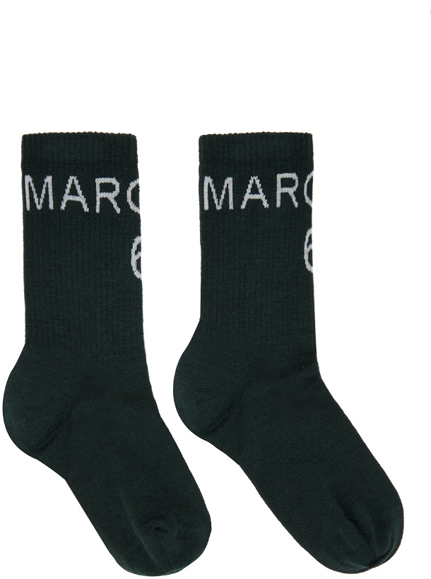 Photo: MM6 Maison Margiela Green Logo Socks