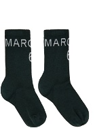 MM6 Maison Margiela Green Logo Socks