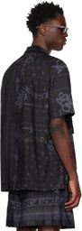 sacai Black Bandana Print Shirt