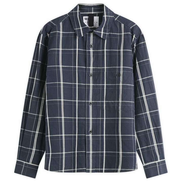 Photo: MHL by Margaret Howell Men's Overall Shirt in Slate Blue/Off White
