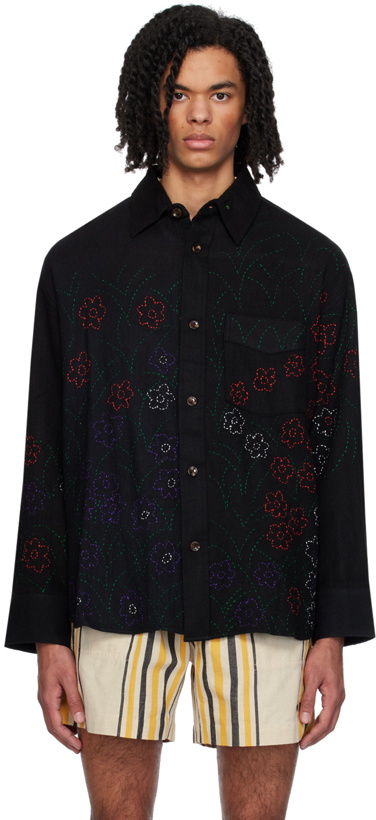 Photo: Glass Cypress Black Embroidered Shirt
