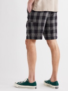 OLIVER SPENCER - Judo Checked Linen Shorts - Black