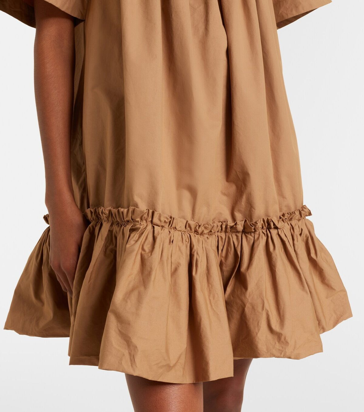 Saint Laurent Ruffled cotton minidress