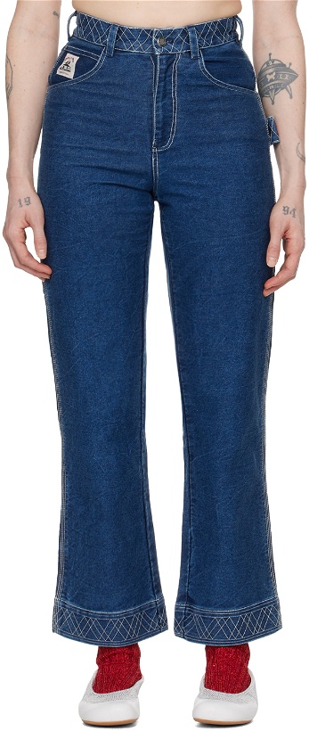 Photo: Bode Blue Embroidered 'Knolly Brook' Jeans