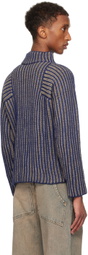 Eckhaus Latta Blue & Taupe Chalet Sweater
