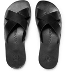 Álvaro - Antonio Leather Slides - Black