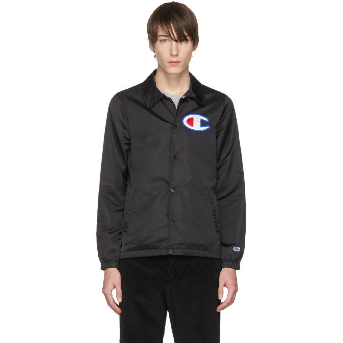 Champion Reverse Weave Black Coach Jacket Champion Reverse Weave