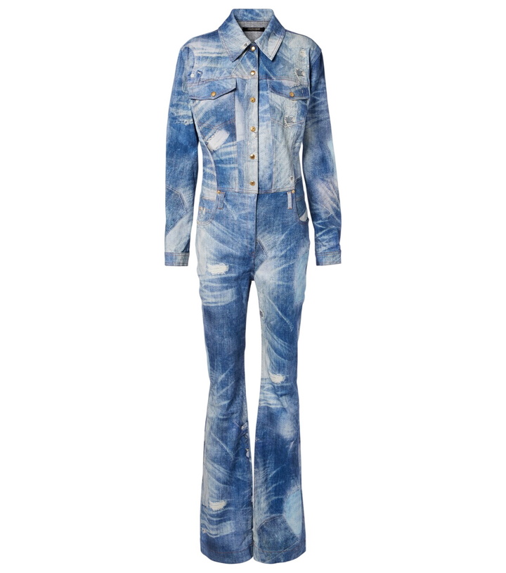 Photo: Roberto Cavalli Printed trompe l’œil denim jumpsuit
