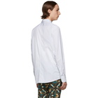 Dries Van Noten White and Navy Stripe Corbin Shirt