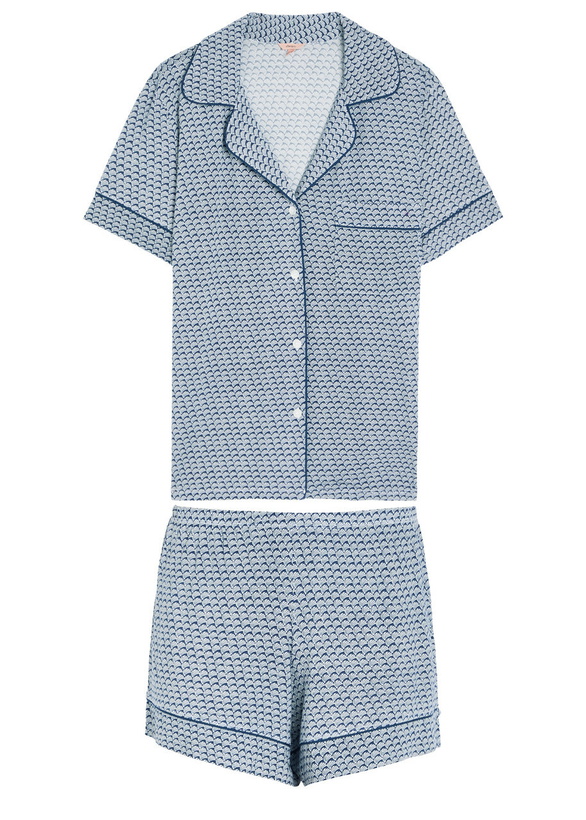 Photo: Eberjey Gisele Printed Jersey Pyjama set Navy