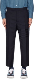 Thom Browne Navy 4-Bar Backstrap Trousers