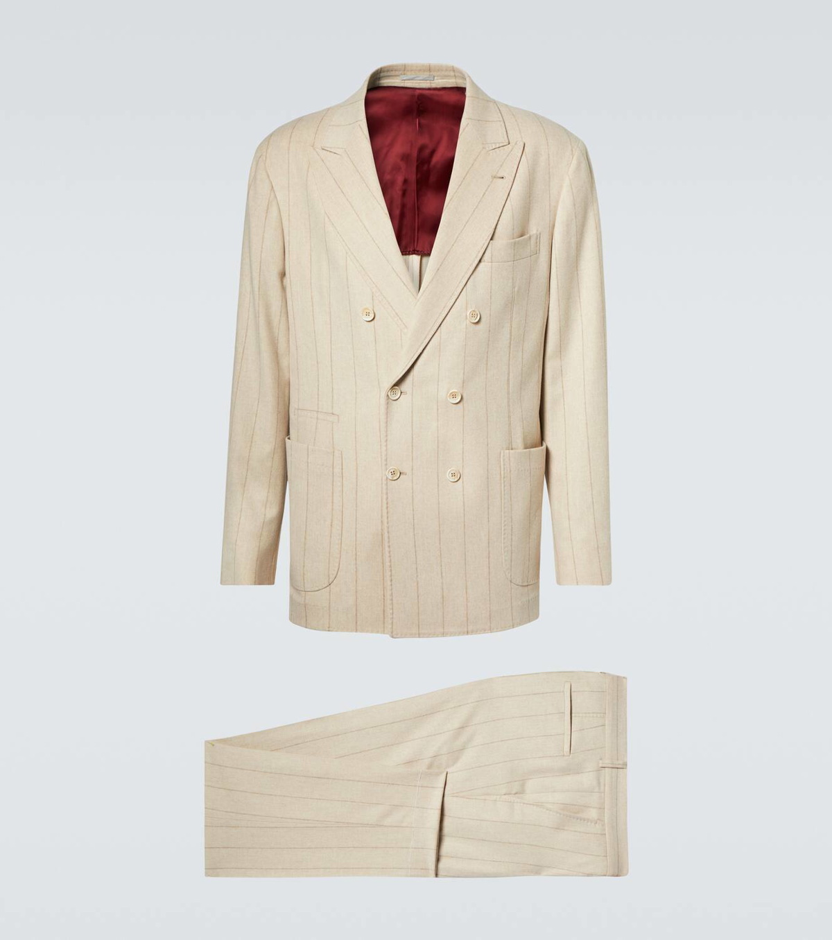 Brunello Cucinelli Double-breasted wool and cashmere suit