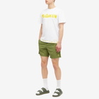 Alexander McQueen Men's Dots Skull Swim Shorts in Khaki/Lime