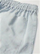 TEKLA - Striped Organic Cotton-Poplin Pyjama Shorts - Blue