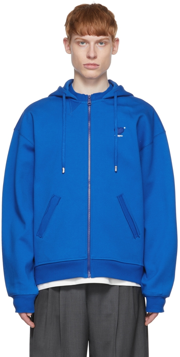 ADER error Blue Twin Heart Hoodie ADER error