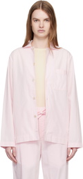 Tekla Pink Poplin Long-Sleeved Pyjama Shirt