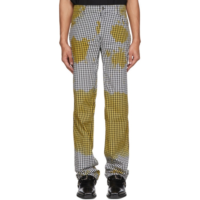 Photo: Ottolinger Black and Yellow Gingham Straight Trousers