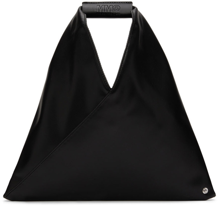 Photo: MM6 Maison Margiela Black Faux-Leather Mini Triangle Tote