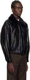 LOW CLASSIC Black Short Faux-Leather Jacket