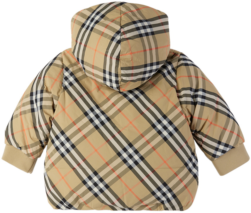 Burberry Baby Beige Check Reversible Down Jacket