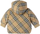 Burberry Baby Beige Check Reversible Down Jacket