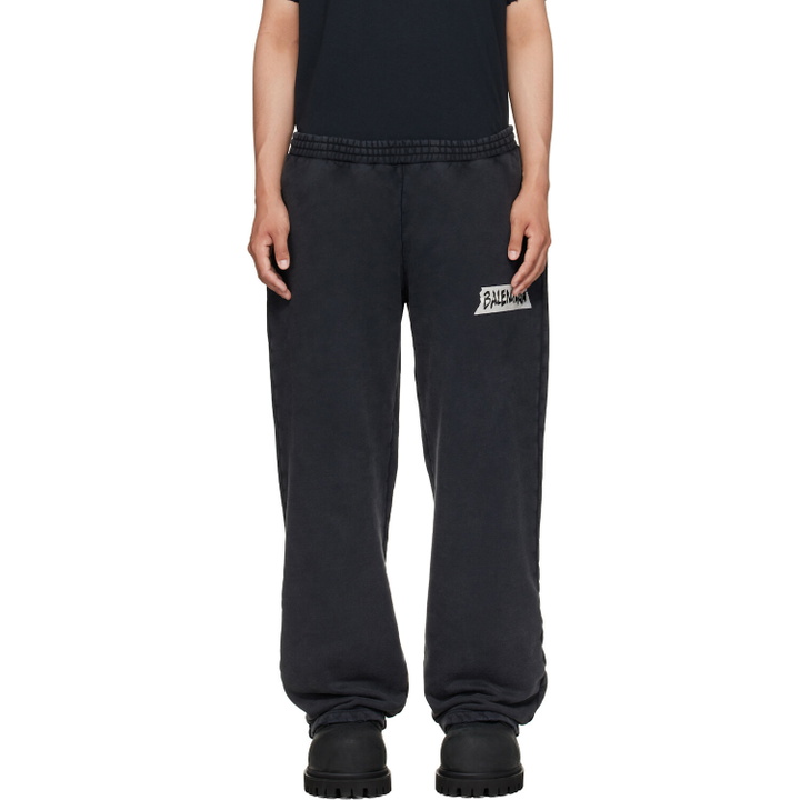 Photo: Balenciaga Black Masking Tape Baggy Sweatpants
