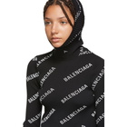 Balenciaga Black Logo Hoodie Turtleneck