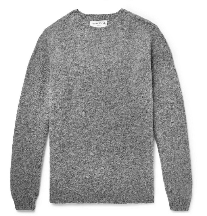 Photo: Officine Generale - Mélange Shetland Wool Sweater - Men - Gray