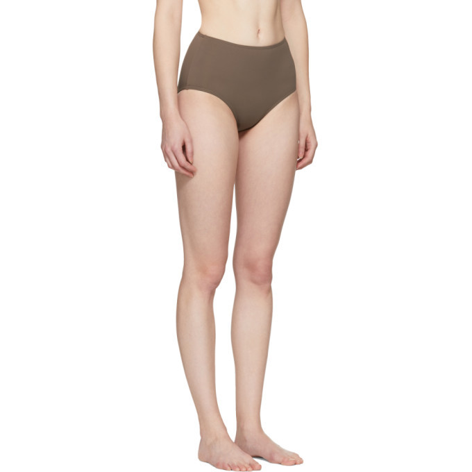 Her Line Brown Classic High-Waist Bikini Briefs