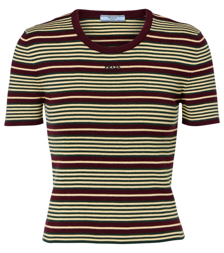 Photo: Prada Striped cotton-blend T-shirt