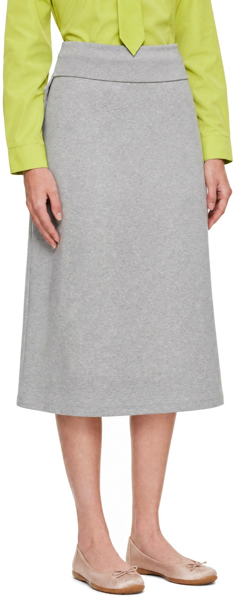 Sandy Liang Gray Shiba Midi Skirt