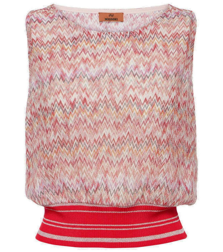 Photo: Missoni Zig Zag metallic knit tank top