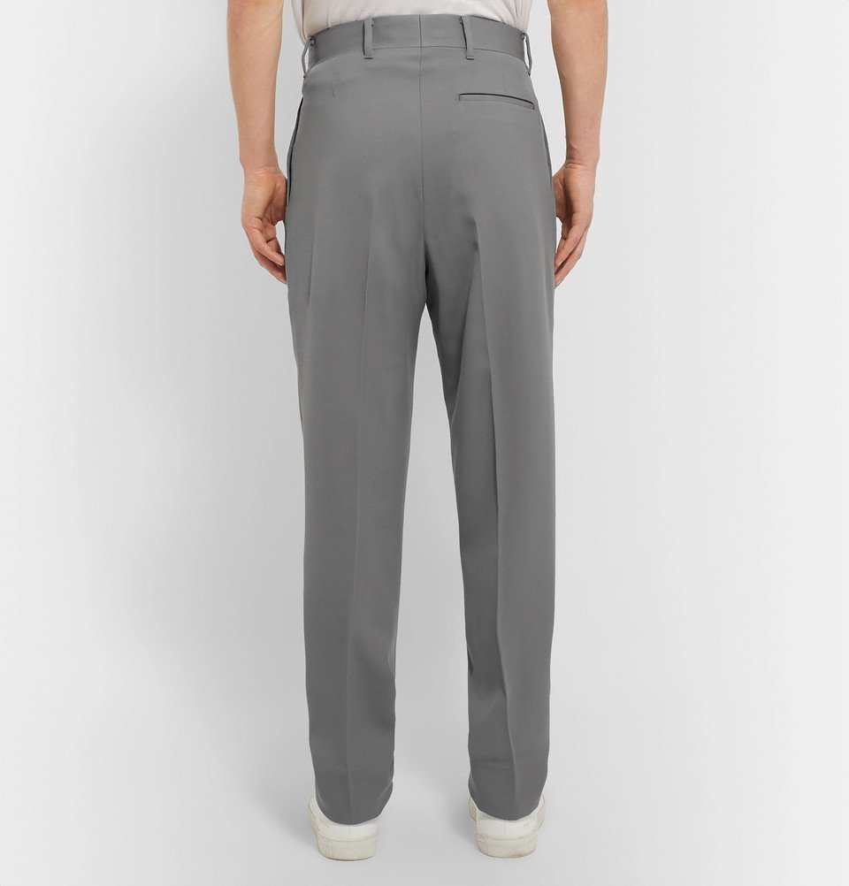 The Row Grey Eric Pleated Virgin Wool Trousers Gray The Row