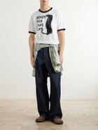 KAPITAL - Embellished Printed Cotton-Jersey T-Shirt - White