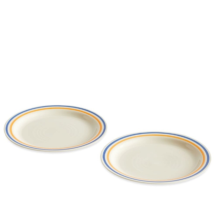Photo: HAY Sobremesa Plate - Set of 2 in Blue/Yellow 