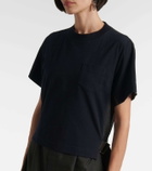 Sacai Jersey-paneled midi dress