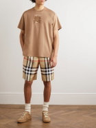Burberry - Straight-Leg Checked Silk-Twill Shorts - Neutrals
