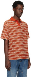 Andersson Bell Orange Striped Polo