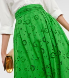 Carolina Herrera Openwork cotton maxi skirt