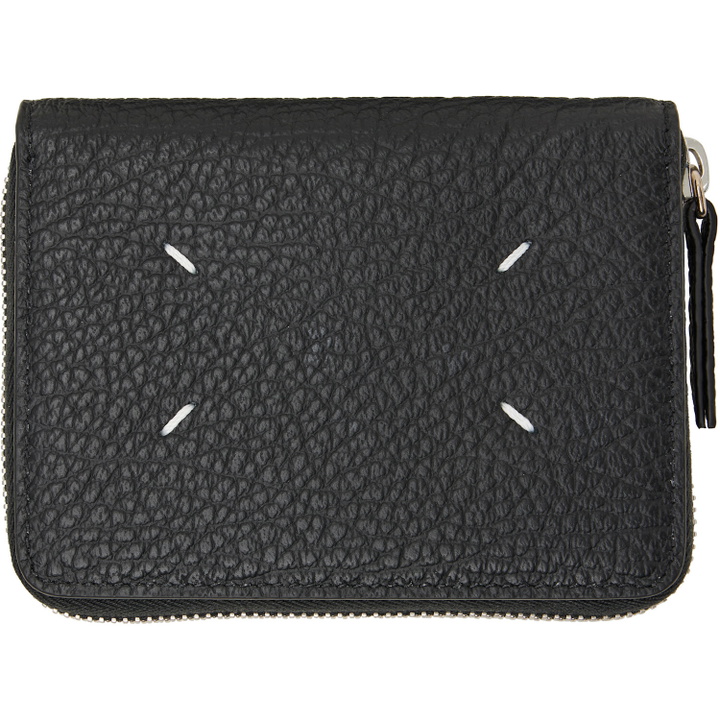 Photo: Maison Margiela Black Four Stitches Small Zip Wallet