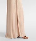Costarellos Sireen caped embellished georgette gown