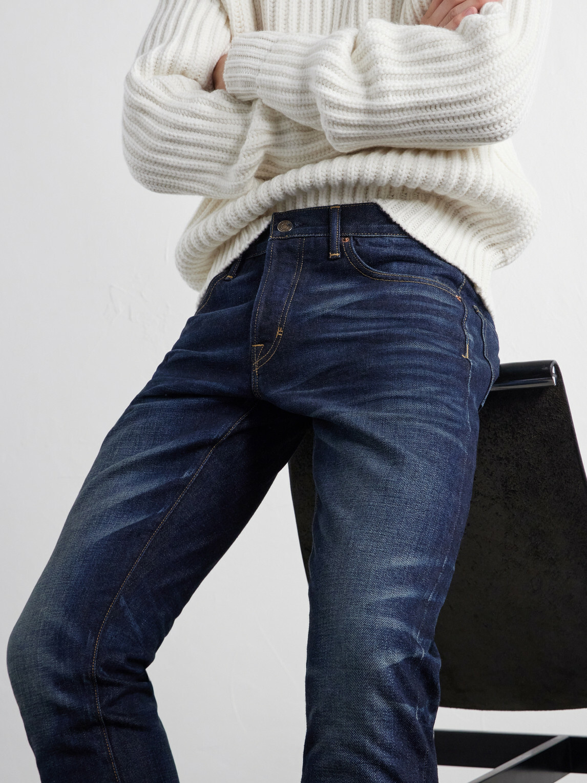TOM FORD - Slim-Leg Selvedge Jeans - Blue