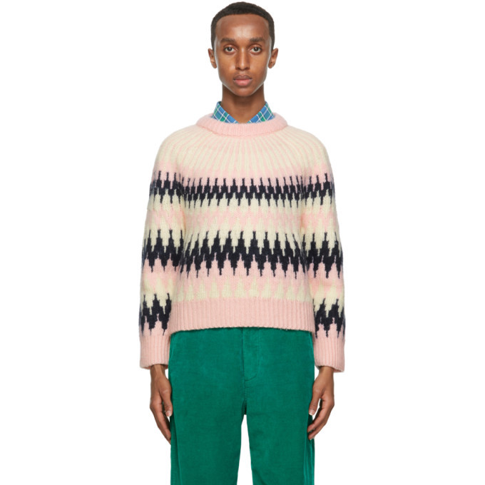 Photo: Gucci Pink Zigzag Wool Crop Rave Like Youre Five Sweater