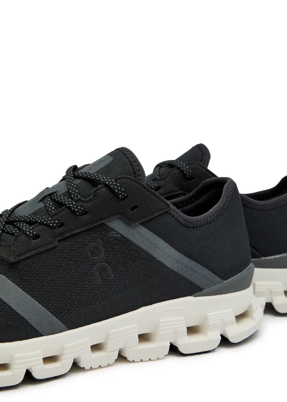 ON Cloud X 4 AD Panelled Mesh-knit Sneakers Black