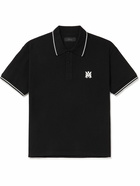 AMIRI - Logo-Embroidered Cotton-Piqué Polo Shirt - Black