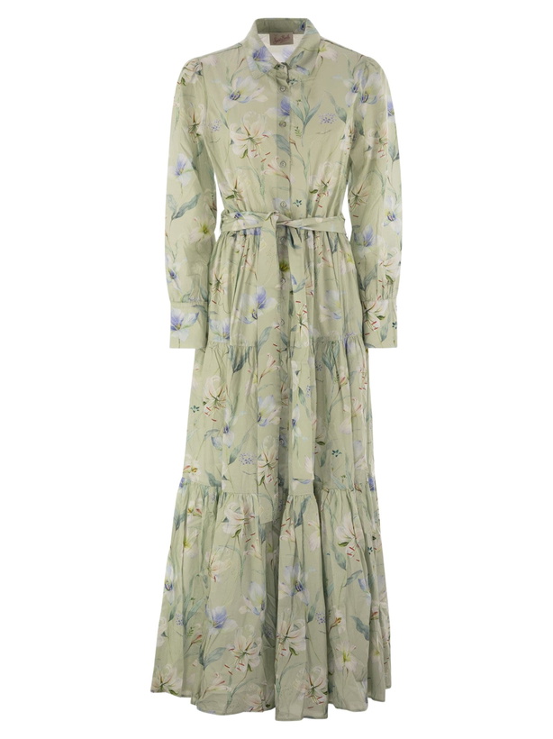 Photo: MC2 Saint Barth Long Dress In Patterned Cotton Blend