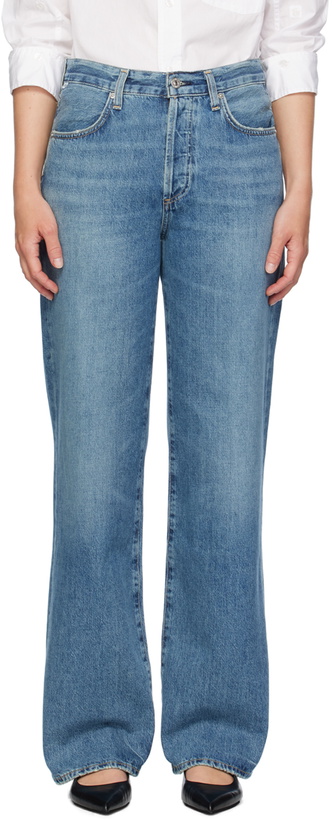 Photo: Citizens of Humanity Blue Annina High Rise Wide Leg 33 Jeans