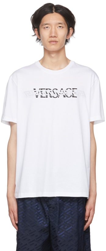 Photo: Versace White La Greca T-Shirt