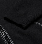TOM FORD - Leather-Trimmed Cashmere-Blend Zip-Up Hoodie - Black