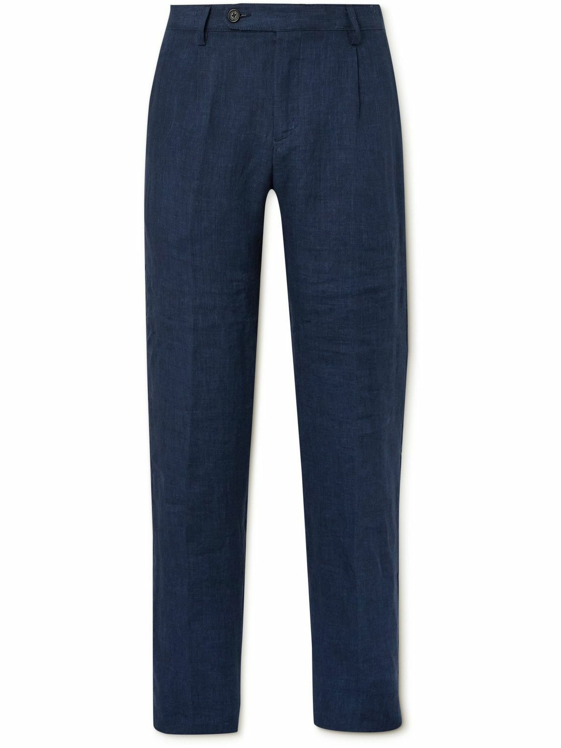 Massimo Alba - Ionio2 Straight-Leg Linen Suit Trousers - Blue Massimo Alba